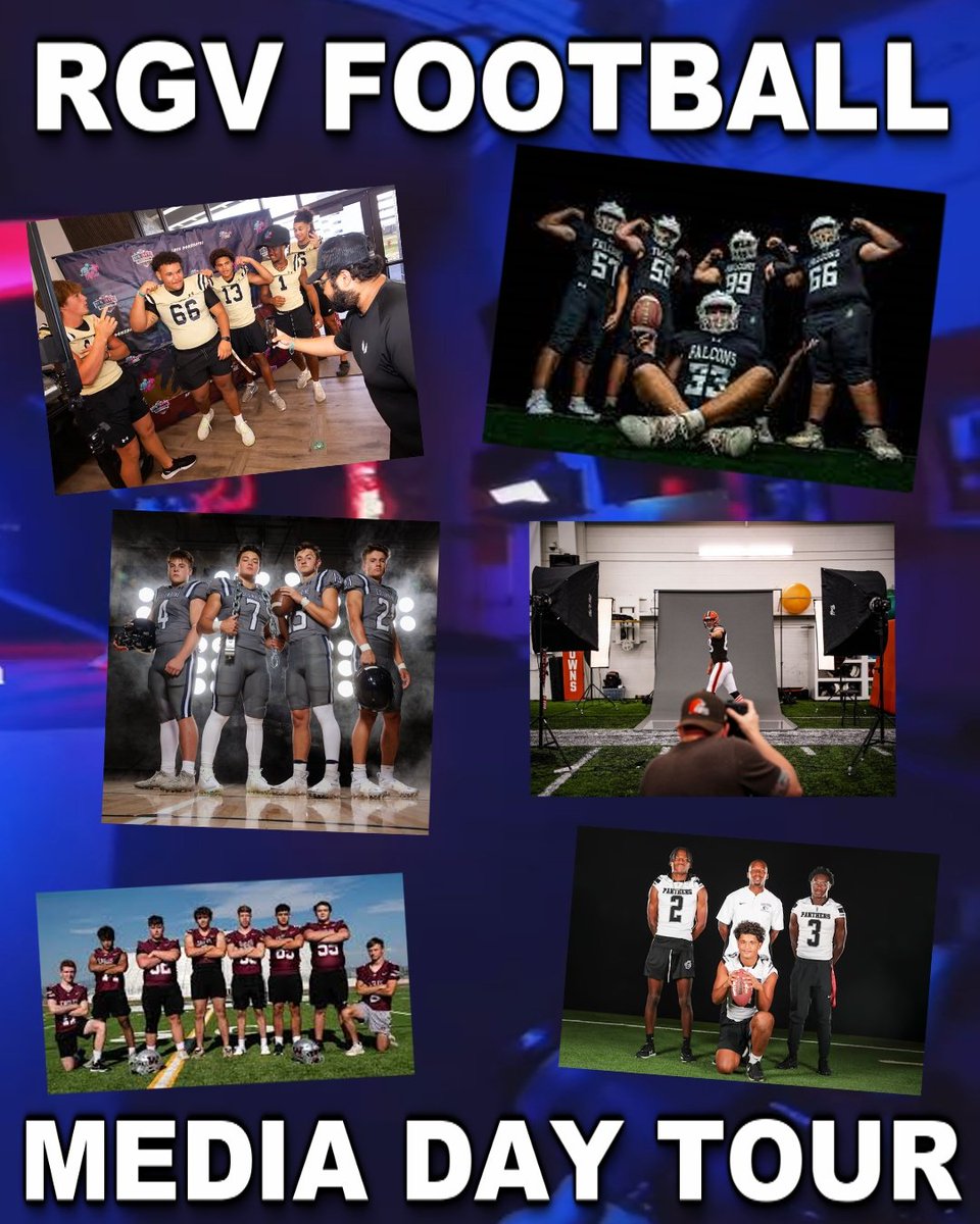 Team captains/coaches, message us to make arrangements

We will travel to your campus to do a RGV Football Media Day* We have big idea/plans for this project. We will go to you. 

We've already spoken to a few teams, need others on board. Spread the word