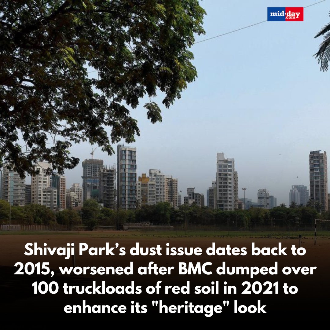 mid_day's tweet image. Shivaji Park residents are demanding accountability from BMC over a decade-old dust issue worsened by red soil dumping and an unused ₹4 crore rainwater harvesting system. Despite 35 wells built in 2021, experts say non-porous red soil blocks water seepage, rendering the system…
