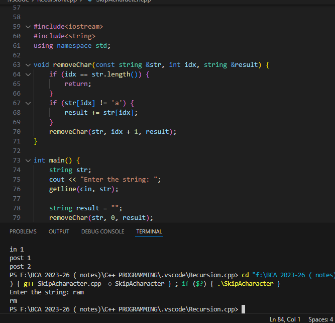Pushpendra12314's tweet photo. 📅 Day 27, 28, 29
🗓️ 1 July 2025
✅ Practiced recursion deeply:

Pre/In/Post pattern (O(2ⁿ))

Remove 'a' from string (O(n))

LeetCode 344 – Reverse String (two-pointer, recursion, extra space)

Every day = stronger logic 💪
#100DaysOfCode #DSA #Cplusplus #Recursion #LeetCode https://t.co/gj5rqv0vp6