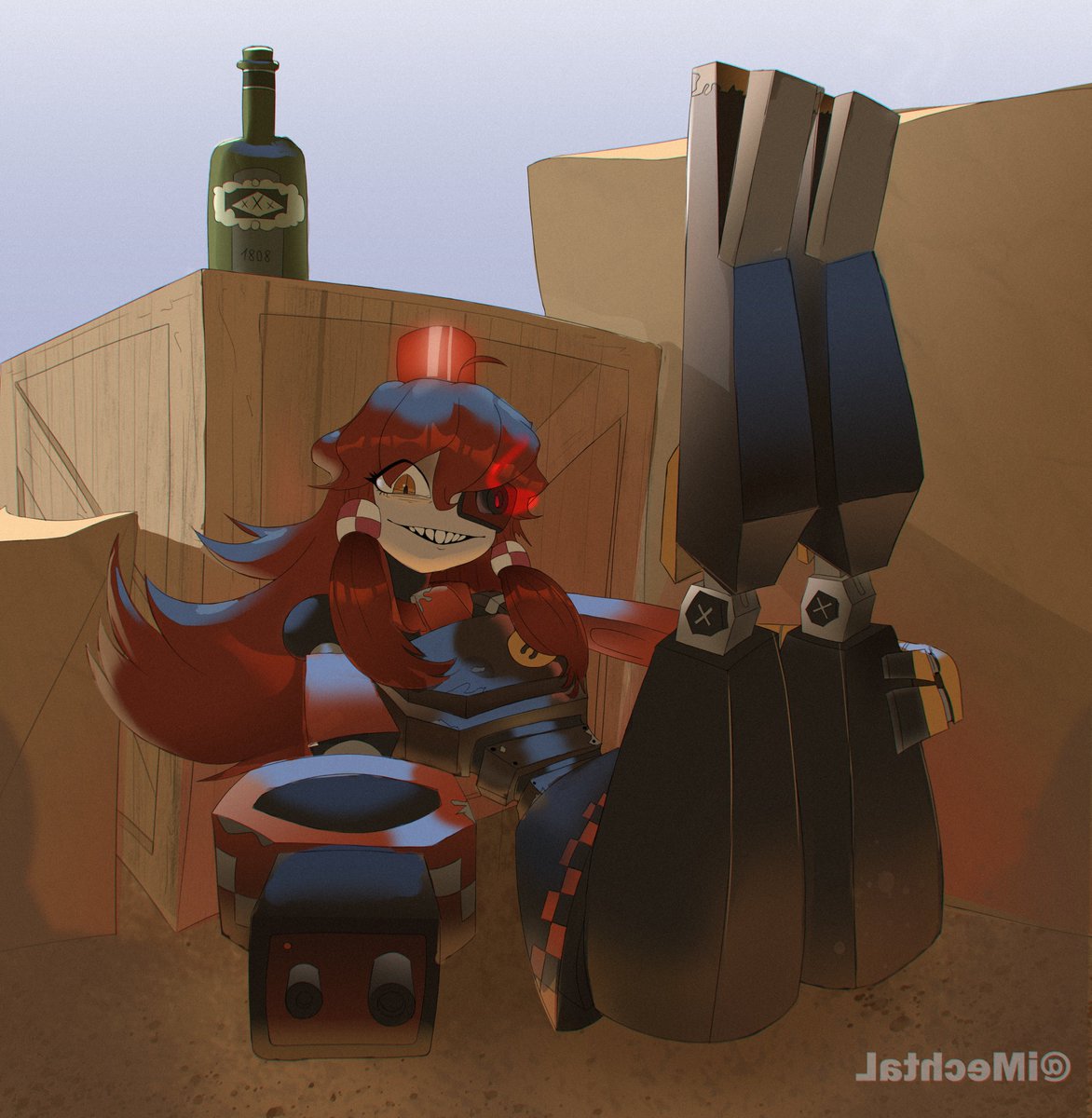 IMechtaL's tweet photo. Would you like to check out her in stockings? #mimisentry #TF2 #TF2fanart #sentrygun #robotgirl #digitalart #stocking https://t.co/gJeVx4ZByc