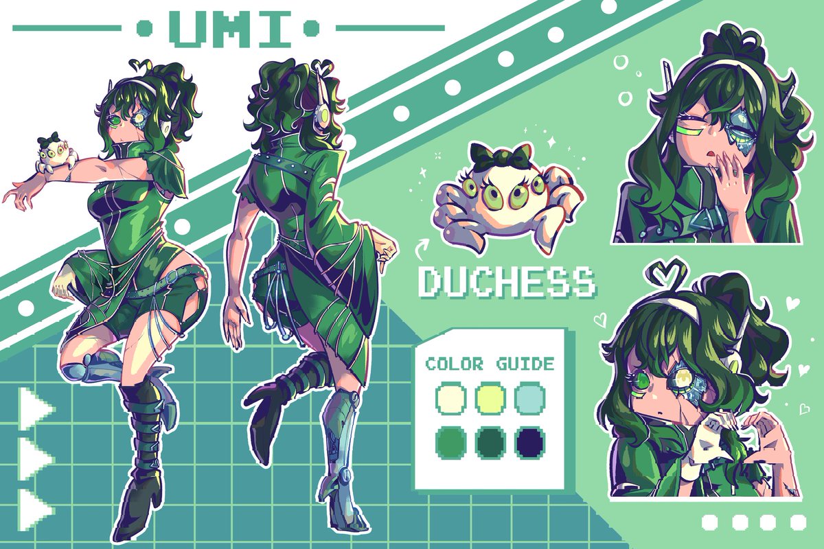 Umi_NumberZero's tweet image. First time posting here, I've been debating if I should post this or not for a while now, and I decided to do it. I wanted it to be a surprise but I couldn't wait. This is the design that I'll be using for my vtuber model. Thank you @nyonisimasa for designing her!! ❤️