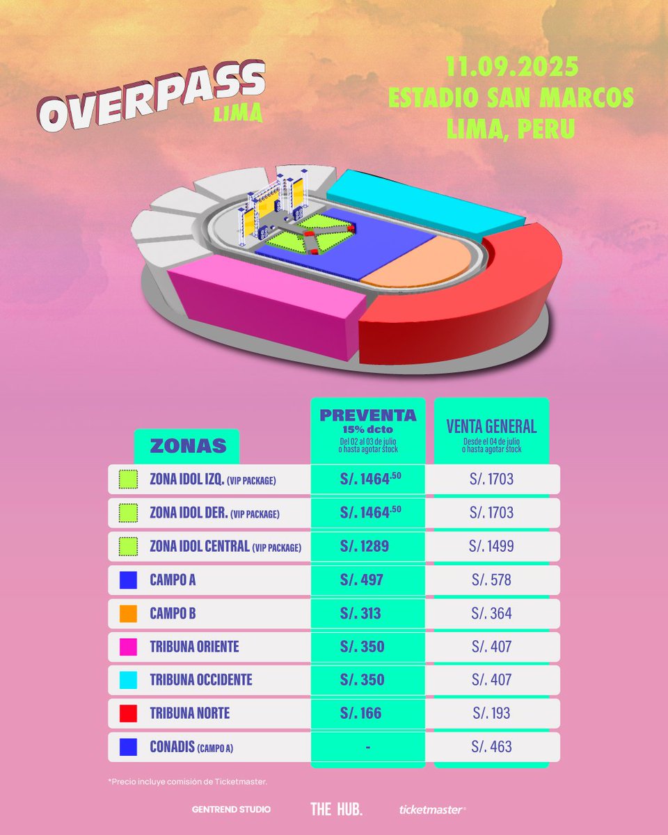 thehubeventspe's tweet image. 📢 Mira aquí los precios, zonas y beneficios de #OverpassLima, el primer festival de K-pop en Perú que reúne a los idols más grandes este 11 de septiembre en el Estadio San Marcos.

Line-up de ensueño:

KAI de EXO
MINHO de SHINee
@marktuan de GOT7
YOUNGKAE de GOT7
@realfromis_9