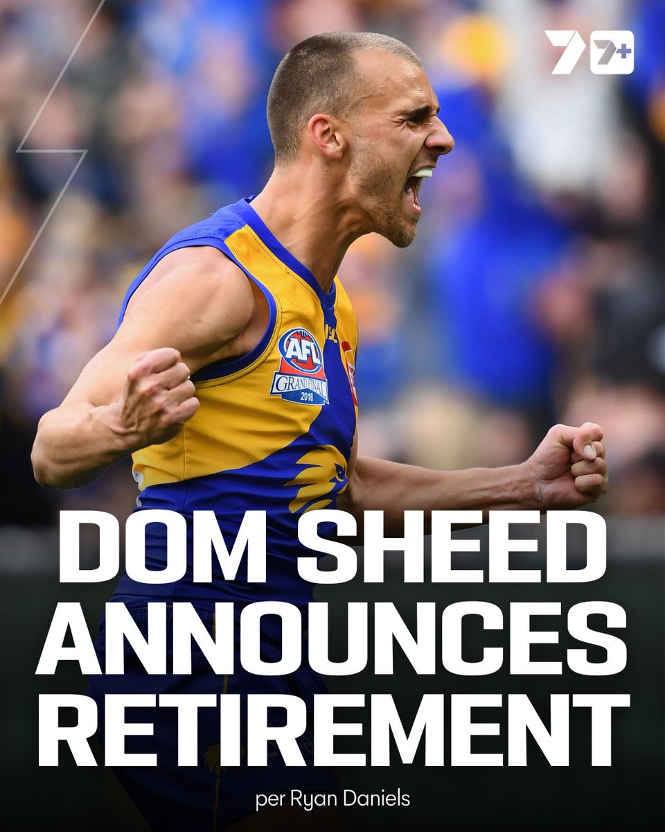 7AFL's tweet photo. Dom Sheed has called time on his career 💛💙

@FootyRhino https://t.co/VOylmxmxo7