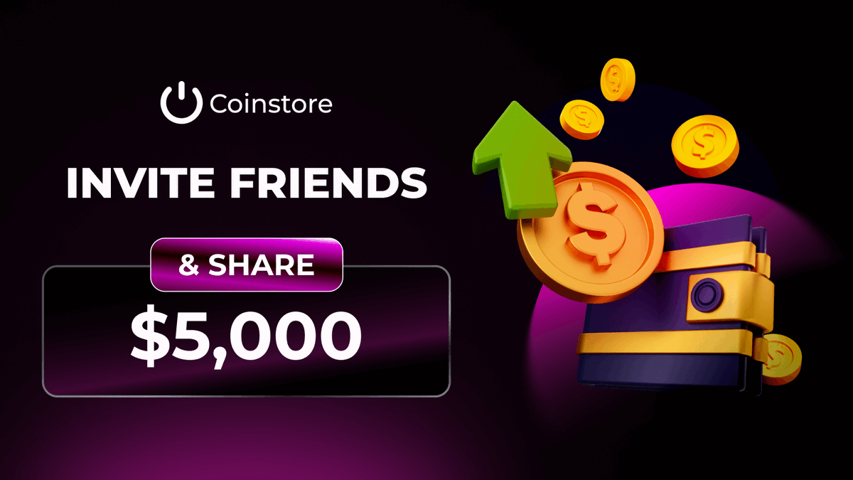 Good things are meant to be shared... especially a $5,000 PRIZE POOL! 😉

The <a href="/CoinstoreExc/">Coinstore</a> INVITE FRIENDS &amp; SHARE event is NOW LIVE!

Bring your friends to <a href="/CoinstoreExc/">Coinstore</a> , and you can both get rewarded.

🗓️ Event Period: June 30 - July 13
 🔗 Start Sharing Now: