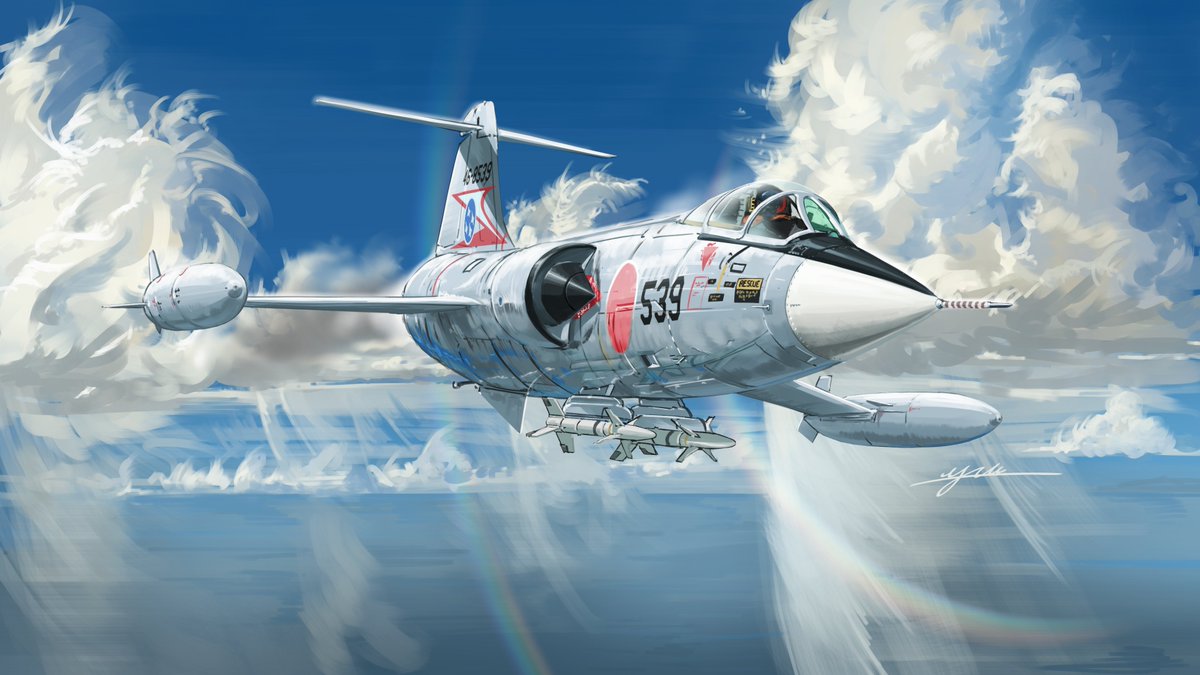 三菱F-104J  栄光
小松の石川県立航空プラザに展示してある機体を描きました。