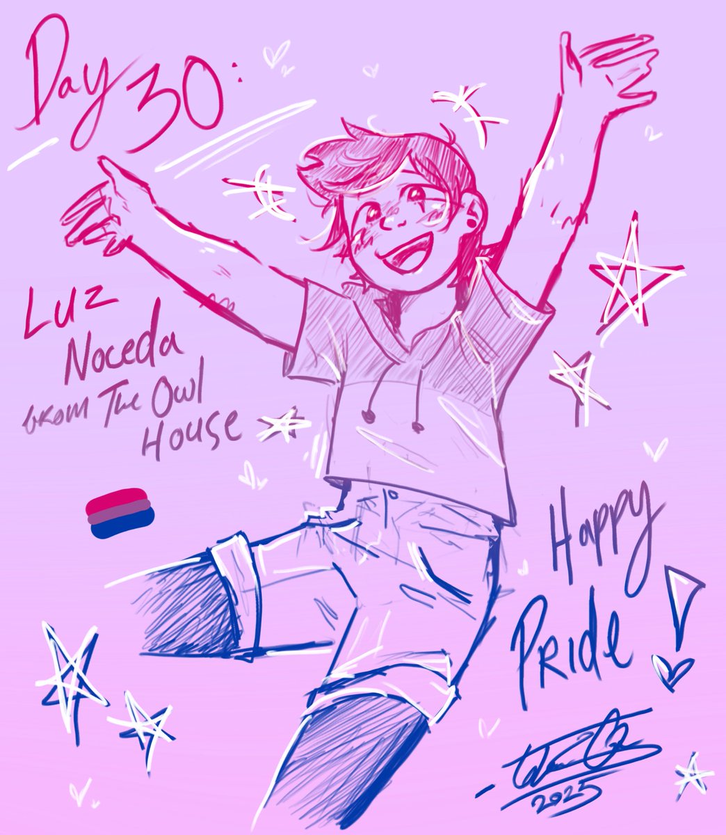 spomsart's tweet photo. The final character of my daily pride drawings !!! Luz Noceda !!! 
🩷💜💙 Happy pride everyone, keep being yourself 🩷💜💙
☆ 
#HappyPrideMonth #HappyPrideMonth2025 #LGBTQArtist #ArtistOnTwitter #toh #TheOwlHouse #Fanart #LuzNoceda https://t.co/pyz6khfSwz