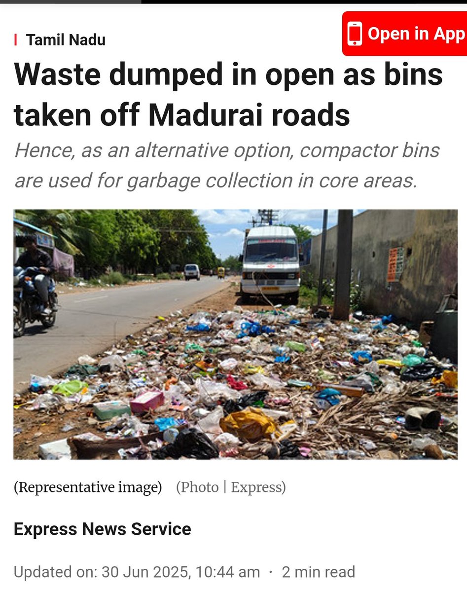 Advocateklp's tweet image. Madurai : waste Dumped in Open As bins Taken Off Madurai Roads.
#Madurai #GarbageDumping 
#GarbageModelGovernance
#மதுரை