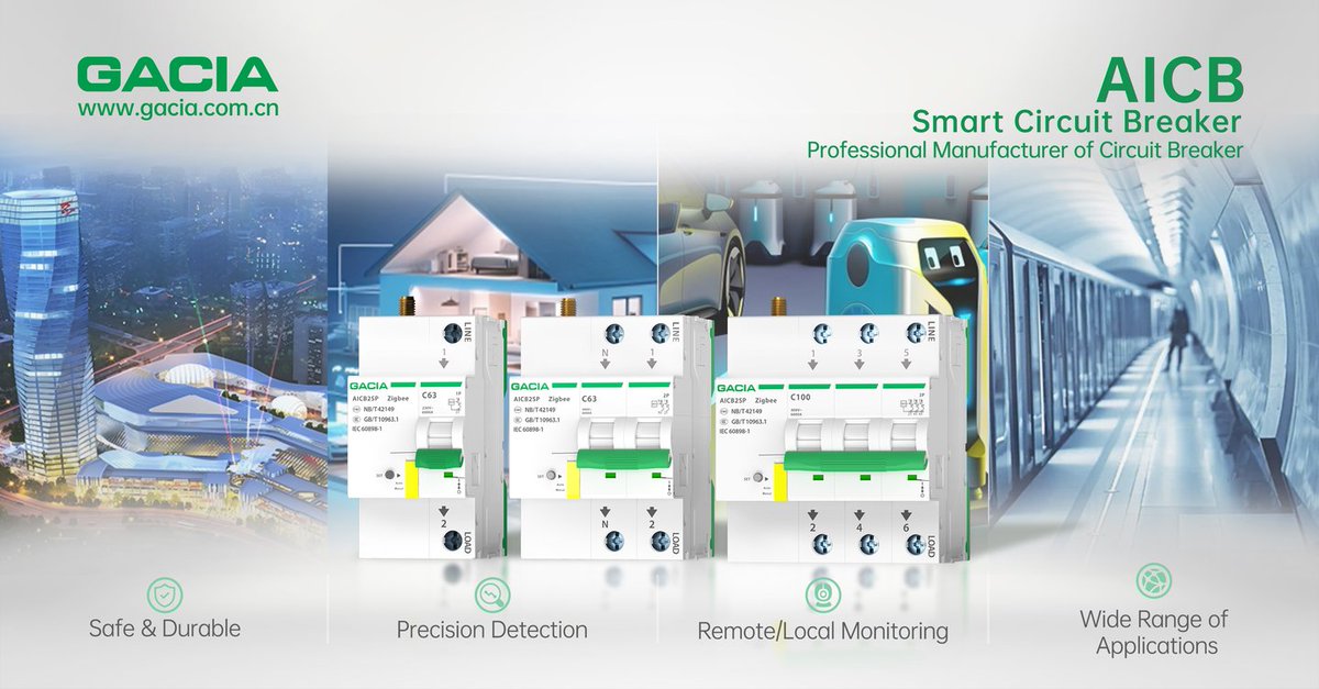 GACIA_manuf's tweet image. 📌 #GaciaProduct 📢 AICB series for homes, hotels, EV charging &amp;amp; more. Smart breakers (#SmartCircuitBreaker) offer overload/leakage protection, auto-reclose, remote control. 💞 #CircuitBreaker #ElectricitySafer #SmartManufacturing #IndustrialAutomation #ManufacturingInnovation