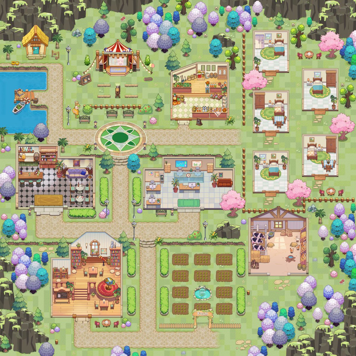 AIVilleDAO's tweet photo. What You Can Do in AIVille:

1. Watch AI characters live and unfold stories
2. Chat and bond — surprises may follow
3. Make AI music with @Riffy_AIVille 
4. Grow, harvest, quest, and earn $Dinar
5. Use $AGT to unlock features and shape AIVille @aivillebot https://t.co/BoeNDg5wvv