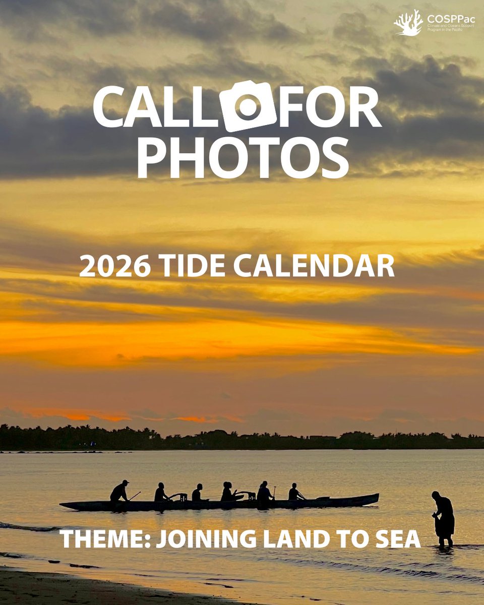 spc_cps's tweet photo. ποΈ We are inviting photo submissions from all Pacific Island countries for the 2026 #COSPPac Tide Calendar with the theme "Joining Land to Sea".
Send your high-resolution pictures via email cosppac@spc.int by 15 August 2025
π€ @BOM_au @dfat @MFATNZ @GeoscienceAus https://t.co/2wEWsR8Cp9