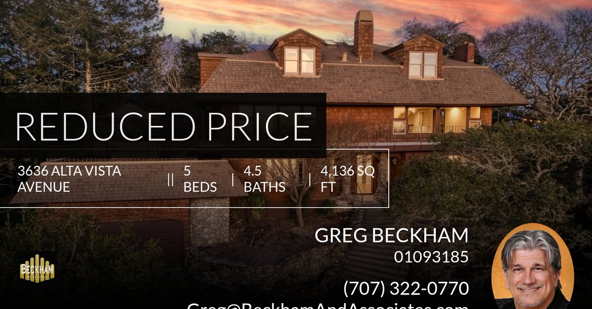 greg_beckham's tweet photo. 📍 Reduced Price 📍 This recently reduced home at 3636 Alta Vista Avenue in Santa Rosa won't last long, so, don't wait to set up a showing! Reach out here or at (707) 322-0770 for more information!

Helping you buy, sell, and finan... https://t.co/s4Gnj20dGL https://t.co/9WOlfNV42W