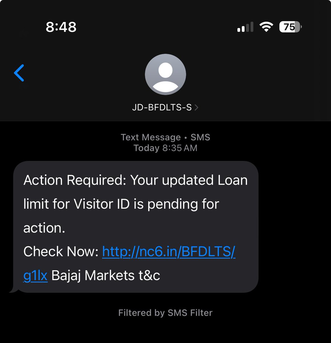 ⁦<a href="/Bajaj_Finserv/">Bajaj_Finserv</a>⁩ is this text from you?
This is no less than phishing attack calling for cyber crime.
Please stop this immediately to avoid similar misuse by criminals.
⁦<a href="/Bajaj_Finance/">Bajaj_Finance</a>⁩ ⁦<a href="/RBI/">ReserveBankOfIndia</a>⁩