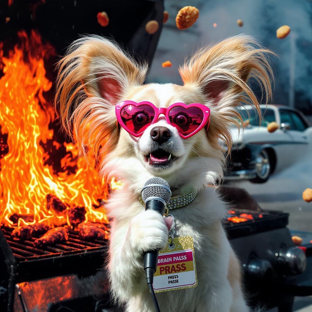LulusGossip's tweet image. 🚨 LIVE FROM THE SCENE: Lulu reports on Papi’s explosive rap debut
He rolled up in a lowrider, dropped bars, and left a BBQ in flames.
“I asked for a bite… he gave me a whole mixtape.” – Lulu, covered in glitter and grill smoke 🐾🔥
🎤 “Snack Trap Legend” now streaming
🎬 Snack…