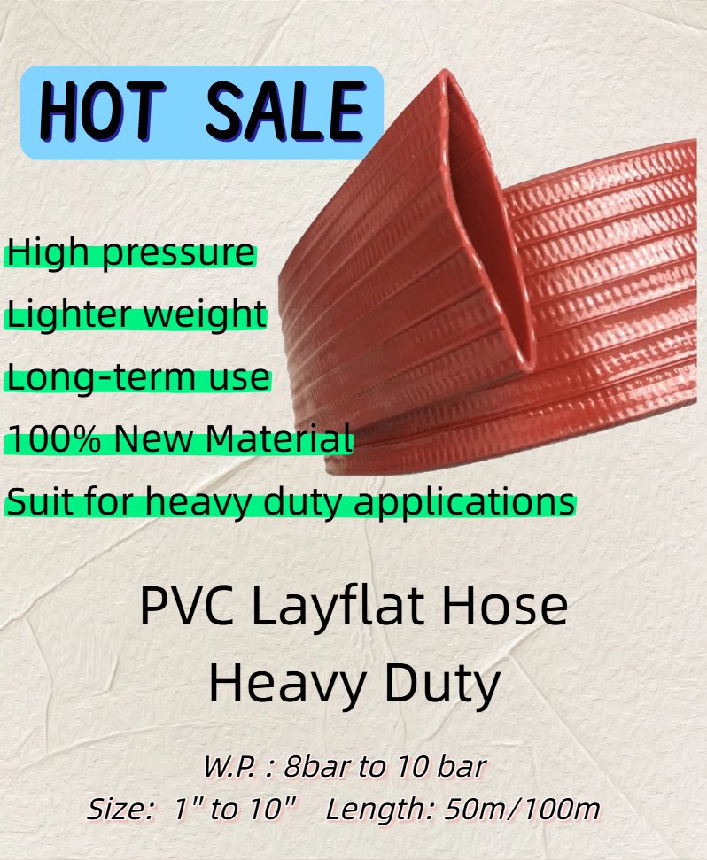 xiyuanflex's tweet photo. Are you looking for heavy-duty flat hose?  Do not waste time! ❌

💥High pressure and abrasion-resistant
💥More sizes/lengths can be choose
💥Non-toxic and can cutomize
💥Anti-aging and UV-resistant
💥Burst pressure 3 times working pressure https://t.co/0TOEXrqW1S