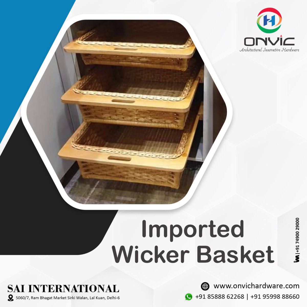 ibais_hardware's tweet photo. SAI INTERNATIONAL (DELHI)
For enquiry via WhatsApp click:
https://t.co/XYfe929JlV
Mr. Ashish Ahuja - 85888 62268
#onvic #delhihardware #kitchenaccessories #imported #wickerbasket #kitchenbasket #kitchenessentials
.
@ibais_hardware https://t.co/r3CicNqIrw