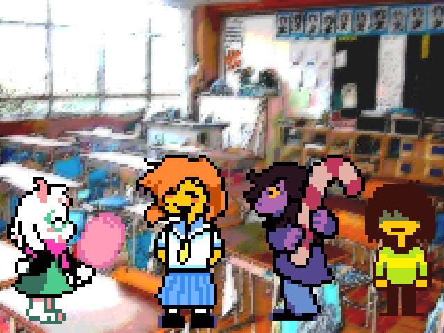 Boaiatach's tweet photo. this is my deltarune OC her name is rena ryuugu and she is a human like kris https://t.co/6R3aJNbEw5
