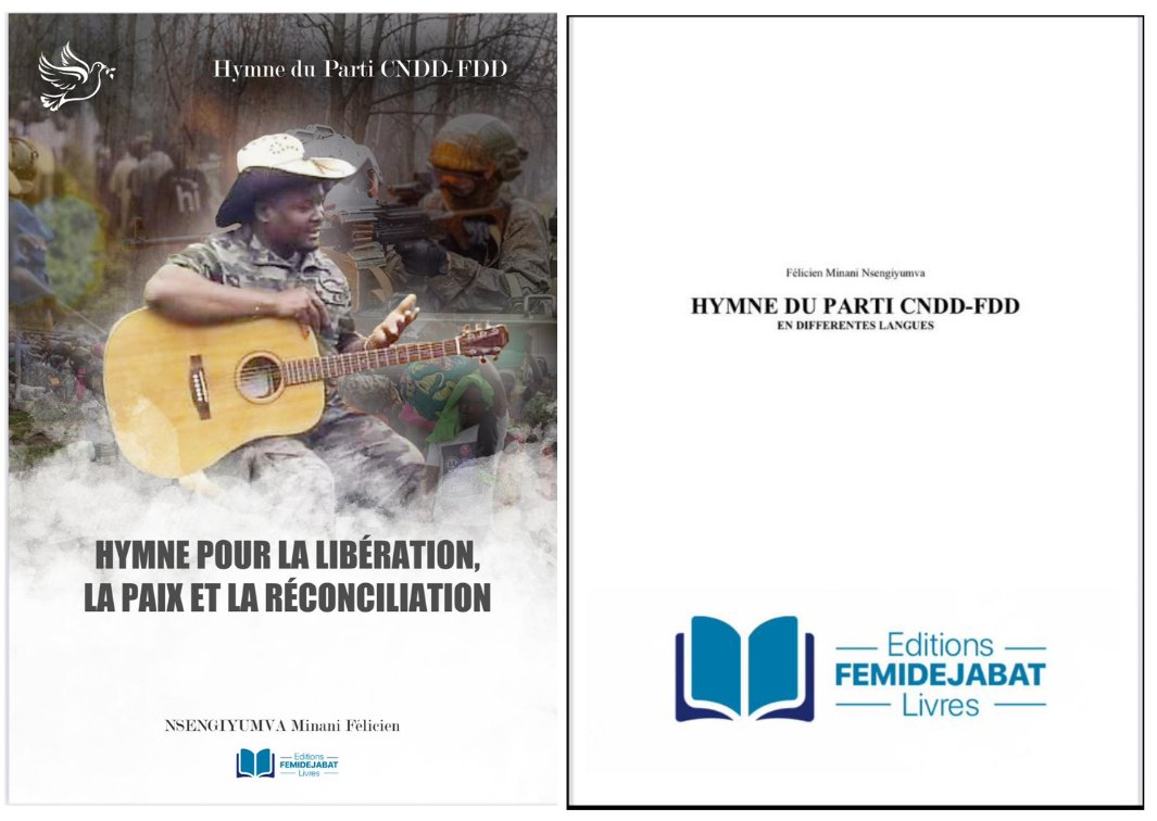 Le livre de l’hymne pour la libération, la paix et la réconciliation au Burundi 📗🇧🇮 . 
En tant qu’auteur-compositeur des paroles et de la mélodie de l’hymne libérateur du parti au pouvoir au Burundi,  <a href="/CnddFdd/">CNDD-FDD</a> , j’ai récemment publié mon œuvre dans un livret intitulé : “ L’Hymne