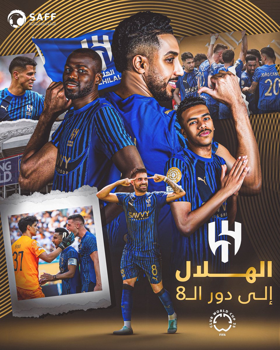 ممثل الوطن إلى الدور ربع النهائي من #كأس_العالم_للأندية 

مبروك لـ #الهلال ودعواتنا بمواصلة التألق والامتياز 🏆✅