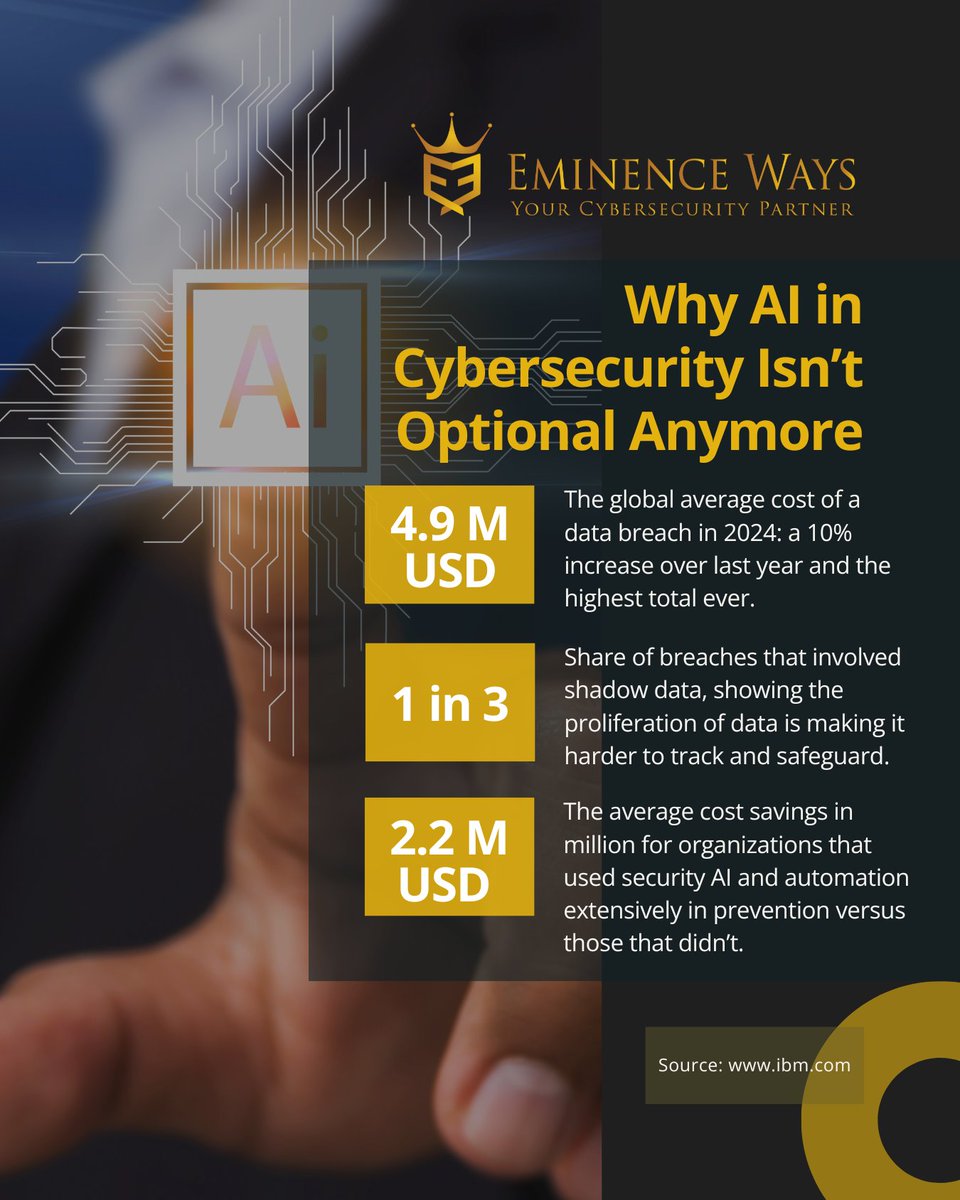Data breaches are getting costlier, but you can fight back.​

Learn more:​
ibm.com/reports/data-b…

#DataBreach #AIinSecurity #IBMReport #RiskManagement #Infosec #CyberSecurityinNepal #EminenceWays #EminenceWaysNepal #CyberServices #YourCyberSecurityPartner