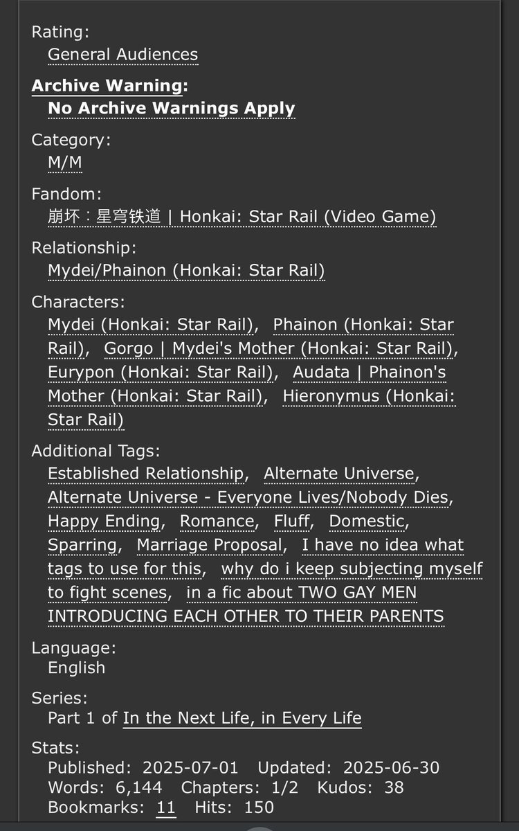 jumyouboshi's tweet image. i almost forgot i had to post this on twitter 😭

#myphai fic where phainon and mydei introduce each other to their parents!
for #myphaiweek2025 day 6 (free day)

🔗⬇️