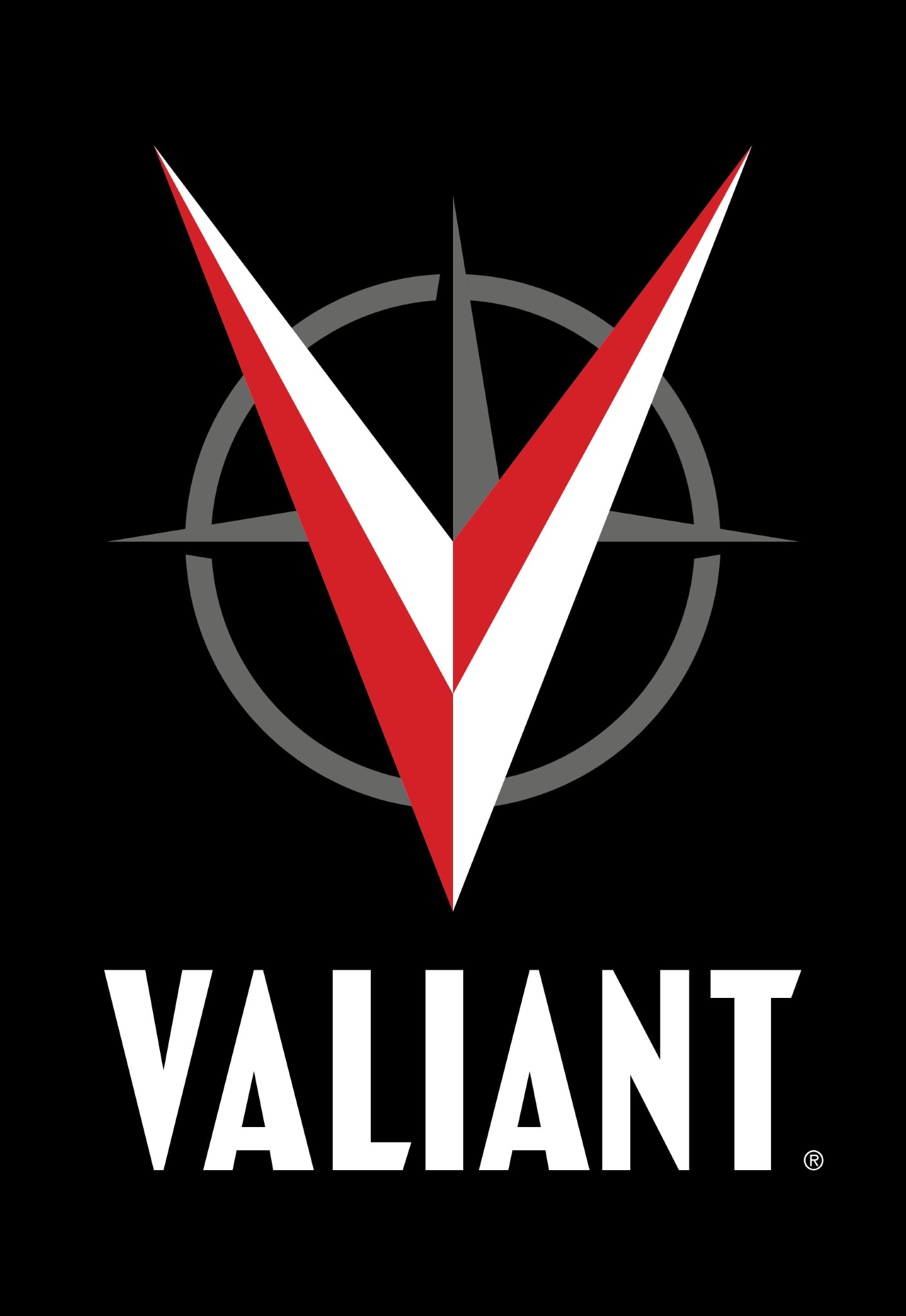 Logo actual de Valiant Comics, si deseas ver las otras cuatro versiones anteriores, incluyendo la original visita este enlace.