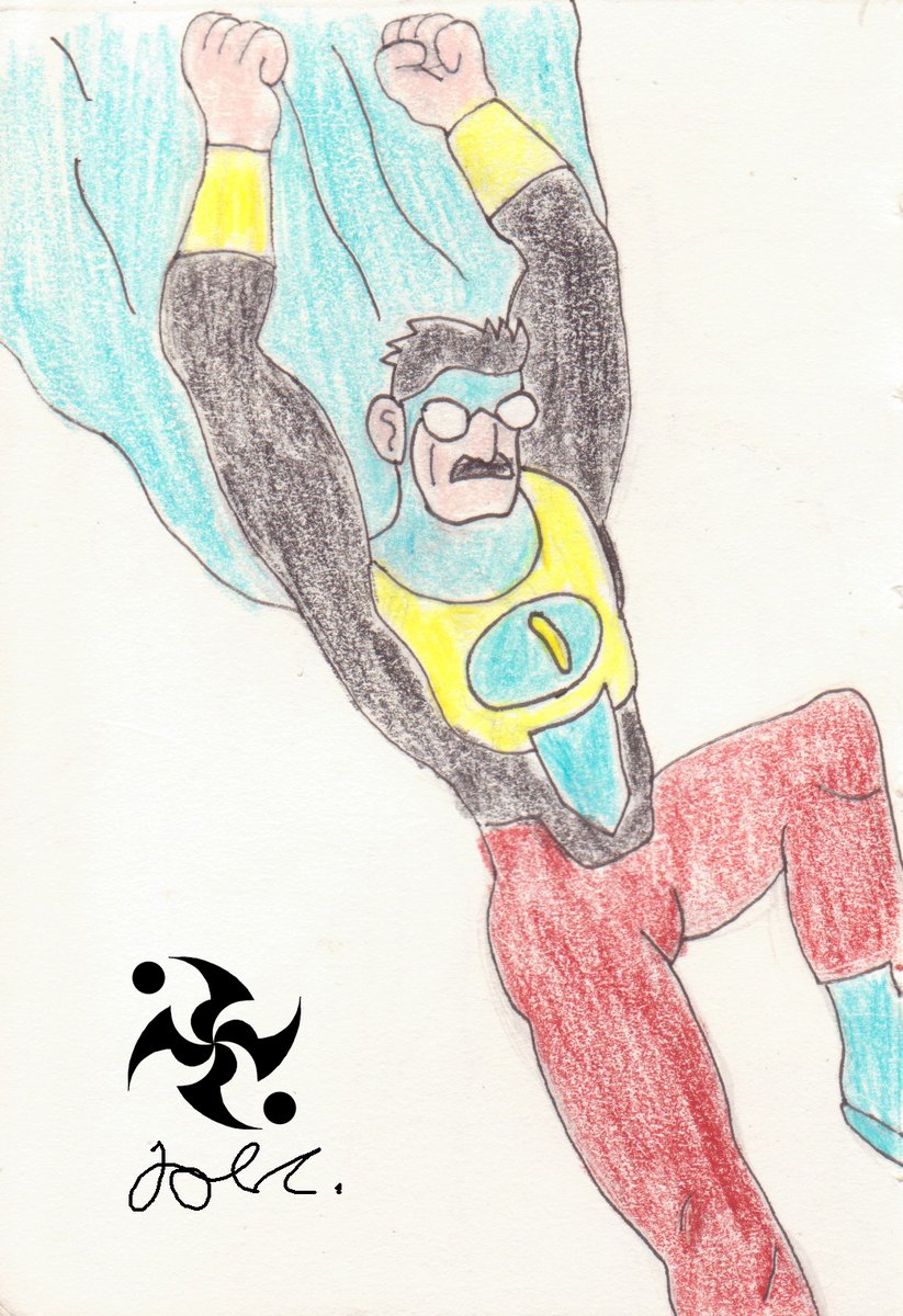Welp! I am 2 months late with posting this birthday gift online. But better late than never!
This here is a doodle sketch of Omni-Man and Invincible, Two superheros fused together into one new superhero.
A birthday gift for Ero-Sennin.
deviantart.com/ero-sennin2024
Happy birthday!