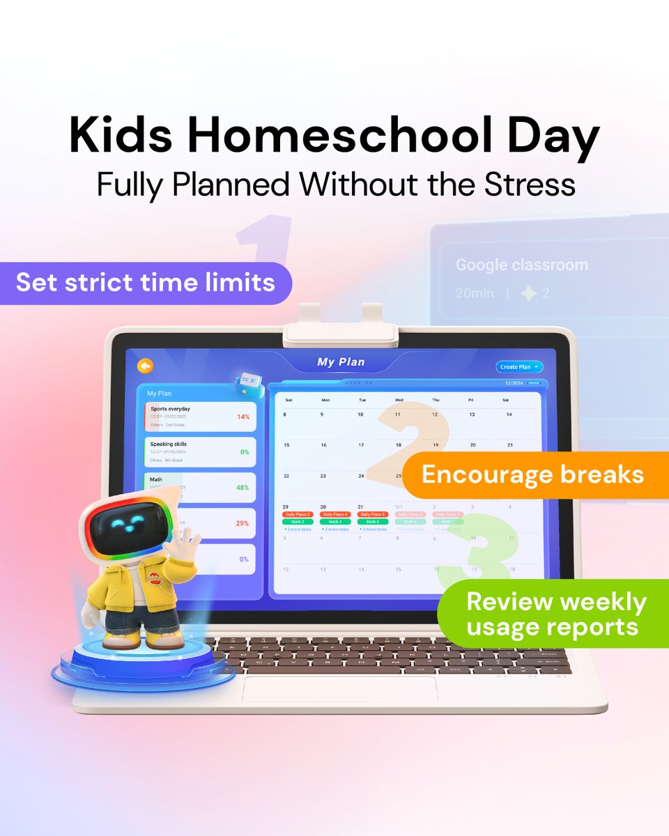 talpad_us's tweet photo. Kids Homeschool Day — Fully planned, stress-free
✅Set time limits
✅Track progress
✅Promote healthy screen habits
TalPad balances learning &amp; play, supports Google Classroom &amp; Prodigy.
Stay organized, stay stress-free.
Link in bio to learn more
#talpad #homeschool #kidseducation https://t.co/YEj9aa1N1k