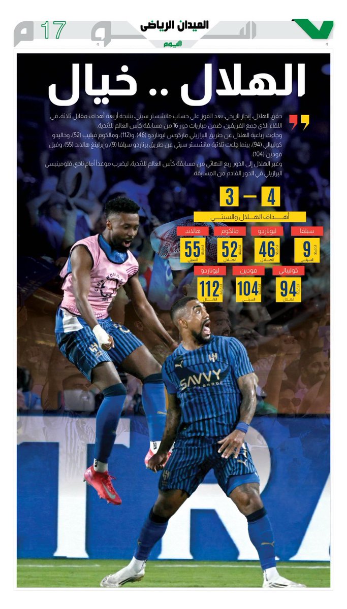 EssaAljokm's tweet photo. التاريخ .. هو الهلال 
الزعيم .. يغير خارطة التنافس في #مونديال_الأندية .
#الهلال_مان_سيتي https://t.co/XoeBzgyUO7