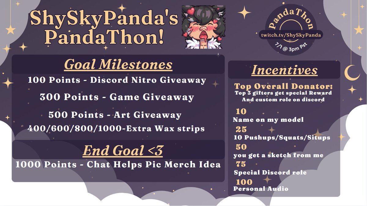 ShySkyPanda's tweet photo. TOMORROW IS THE DAY FOR THE MONTH LONG EVENT MY LOVES, Here is What you should be expecting <3 https://t.co/ilcQnRspa1