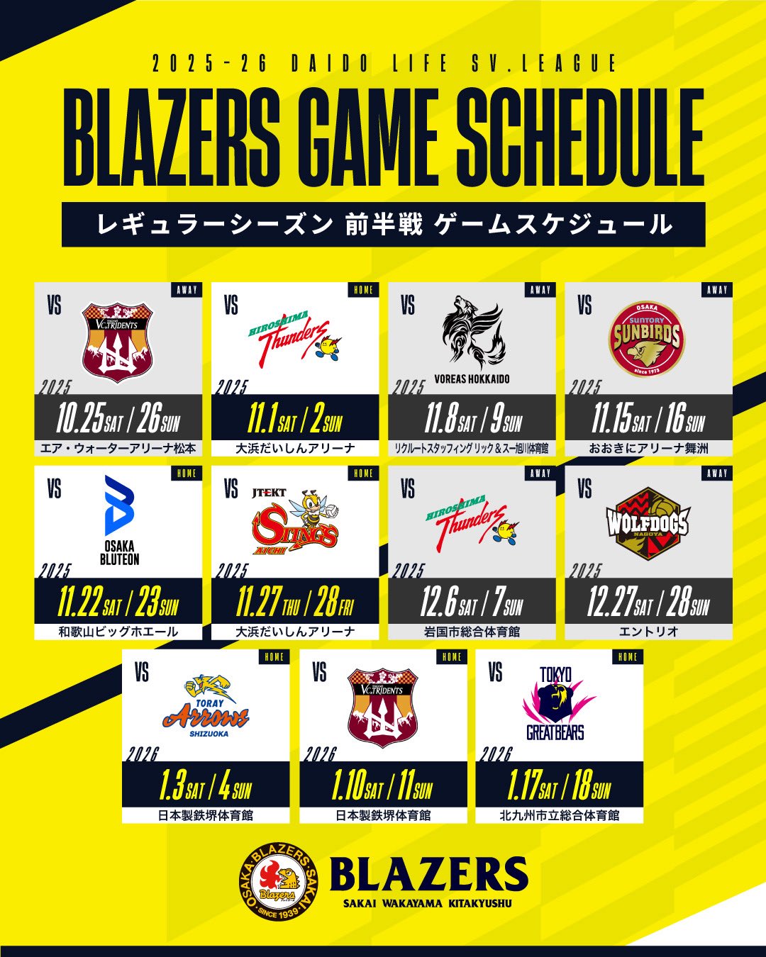 日本製鉄堺ブレイザーズ on X: 