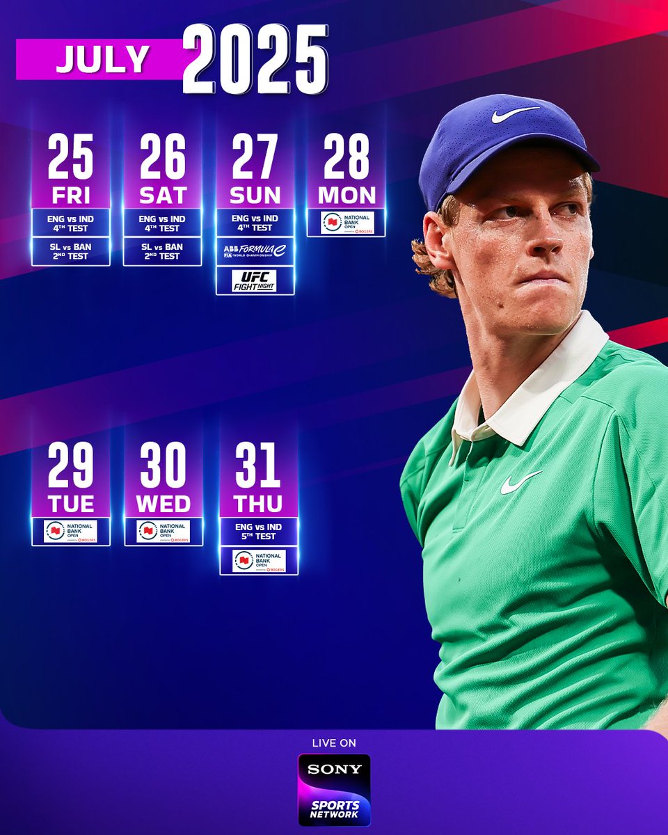 SonySportsNetwk's tweet image. This July, itโs raining LIVE sports from around the world! ๐ง๏ธ ๐
#SonySportsNetwork