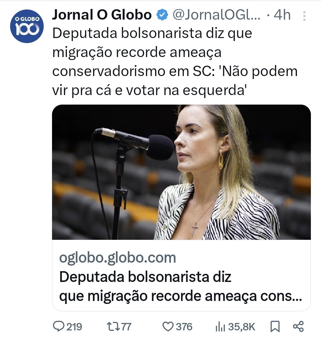 E, pra variar, não colocam o nome dela na manchete. Mas tudo bem.
O que vale é que ela está certíssima, na minha opinião.
