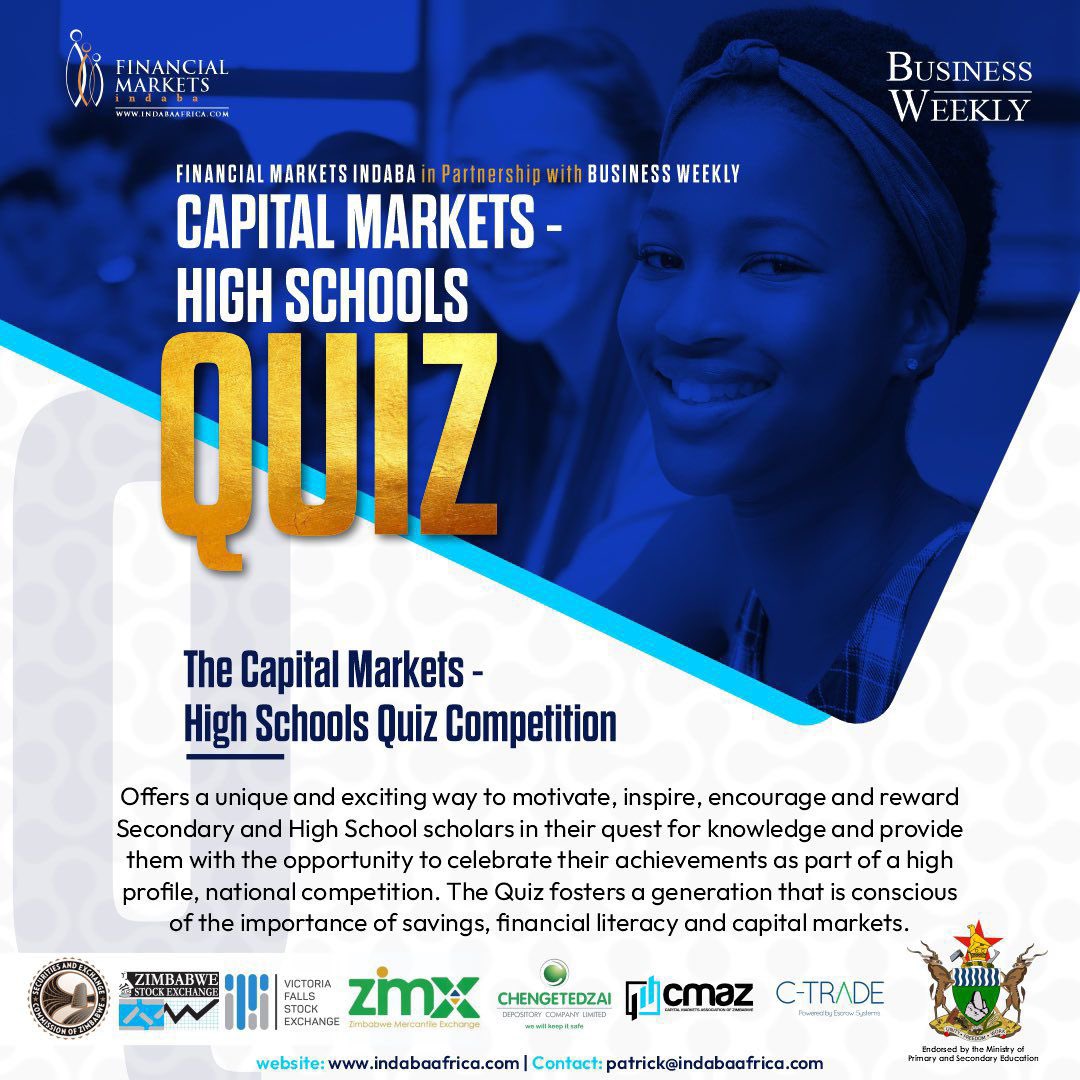 The competition is held with the technical support from <a href="/SECZIM/">SECZIM</a> <a href="/ZSE_ZW/">Zimbabwe Stock Exchange(ZSE)</a> <a href="/ZMXExchange/">Zimbabwe Mercantile Exchange</a> <a href="/FINSECZim/">FINSEC</a> <a href="/CTRADEmobile/">C-TRADE</a> and <a href="/CDC_Zimbabwe/">Chengetedzai Depository Company Limited</a>. These organisations provide the foundational materials used to develop the quiz content and also nominate officials to serve on the adjudication panel.