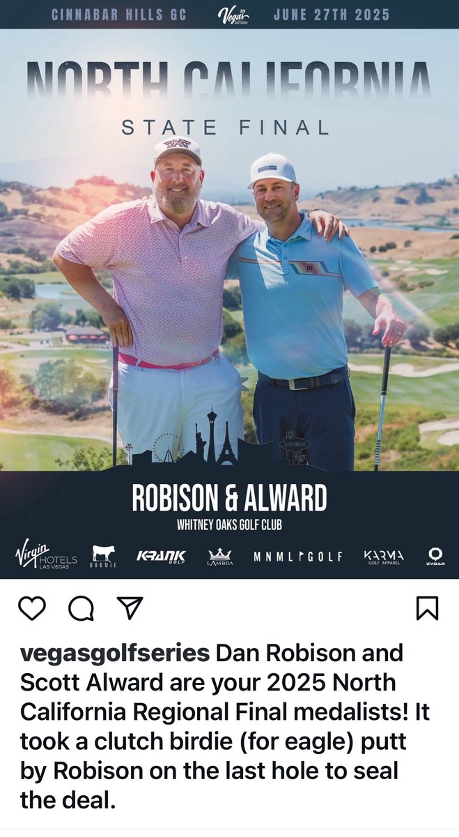 danielrobison's tweet image. Pretty awesome Friday qualifying as medalist (-6) w/ @salward21 in the 2nd round to get to the finals of the Vegas Open.
Had my new @PGAPappas & @clubchampmedia custom fit @PXG Gen 7 Extreme Dark 0311P's in the bag. Next stop Vegas baby!
Might need some new @pxg swag....