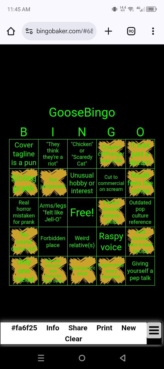 HardcoreUlysses's tweet photo. @JohnWolfeYT I tried Goose Bingo for Werewolf on Fever Swamp, and was *this* close. Was feeling lucky, felt using a single card per episode.

One question though: you said smthing on 2:23 about what you think might be the reason for the wolf cover. I think I missed your thoughts? https://t.co/y0ZbhssXXe