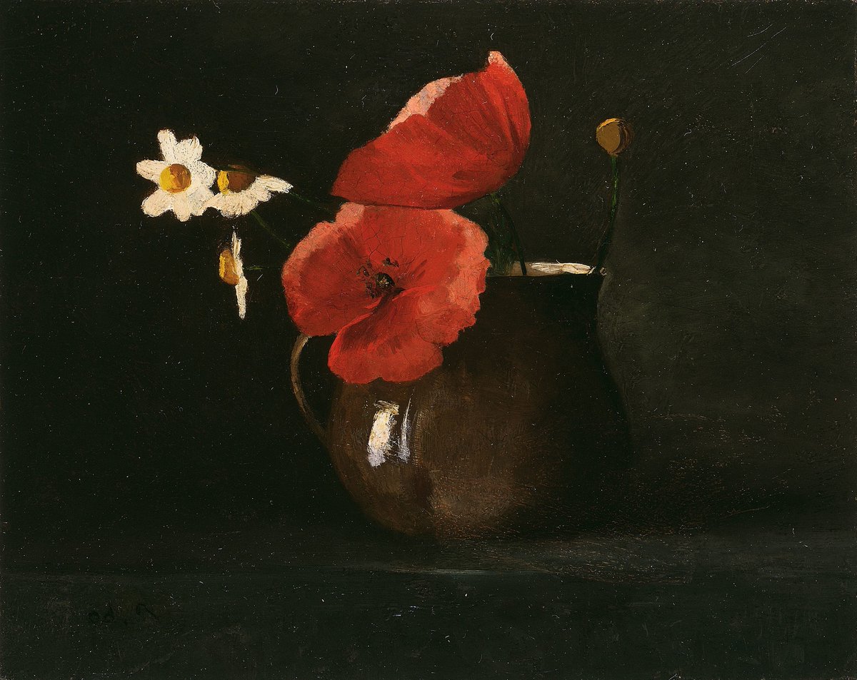 Flowers: Poppies and Daisies #artbots #redon