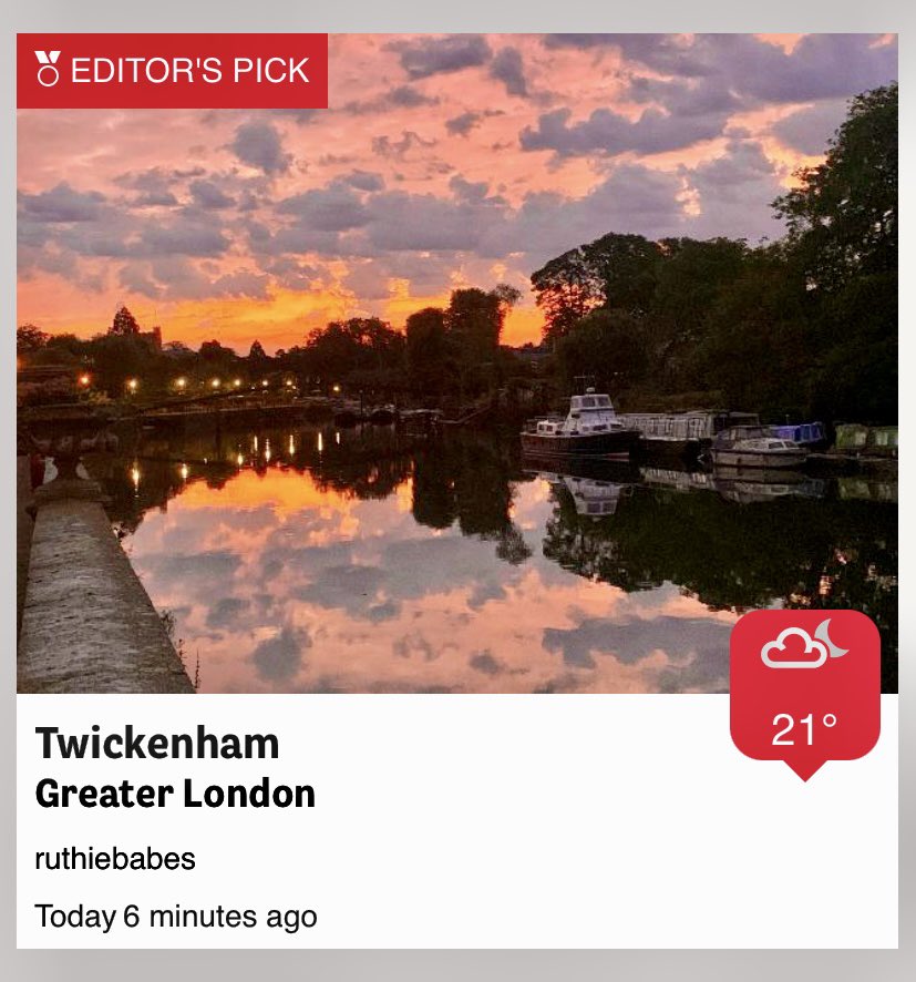 Delighted to get this photo of the predawn sky reflecting in the Thames picked.