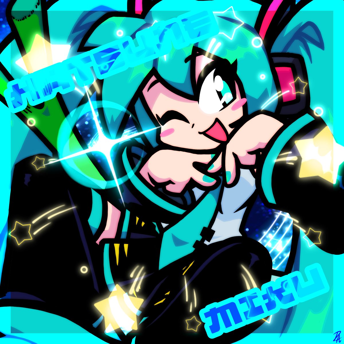 DamiNation2020's tweet photo. Felt the need to draw Miku 
She’s so cool ⭐️ https://t.co/YSeWcUWeuV