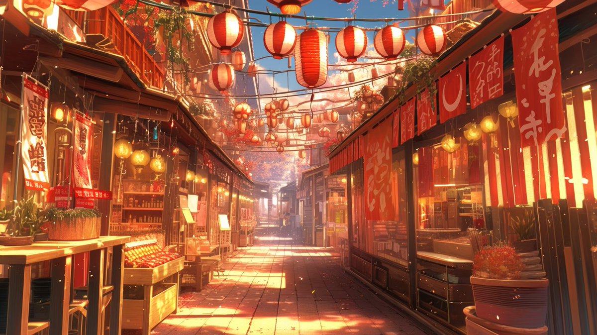 🤍背景無料配布｜16:9

「夏祭り準備中の商店街」

サムネ・配信・TRPG等にぜひどうぞ！
使用報告不要です♡

#まいにちなちゃフリ素 #フリー素材 #背景素材
🤍利用規約：sozaiya-create.booth.pm/items/5511320
