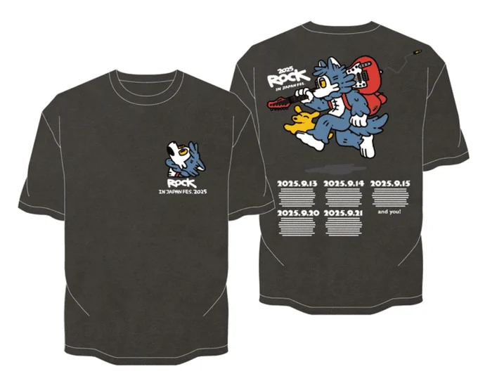 【ROCK IN JAPAN FES. 2025】 オフィシャルTシャツのイラストを担当させていただきました! 本日からフェス公式アプリ( ぜひチェックしてみてください〜!