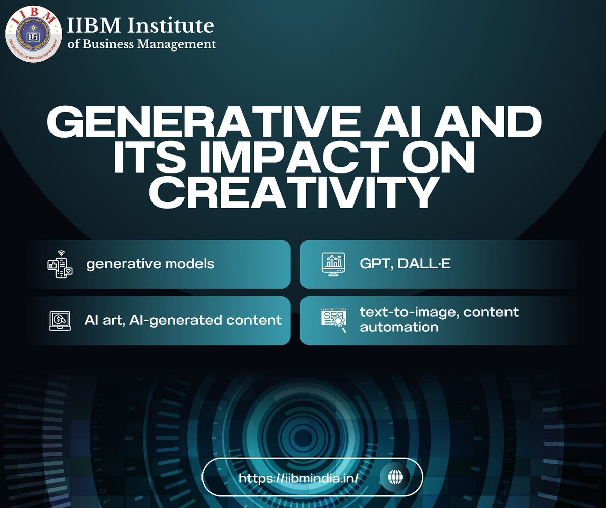 iibminstitute's tweet image. 🎨 From GPT to DALL·E, Generative AI is redefining how we create content, art, and ideas.
At IIBM Institute, explore how AI fuels creativity across industries.

🔗 Learn more: iibmindia.in

#GenerativeAI #AIinCreativity #IIBMInstitute #Startup