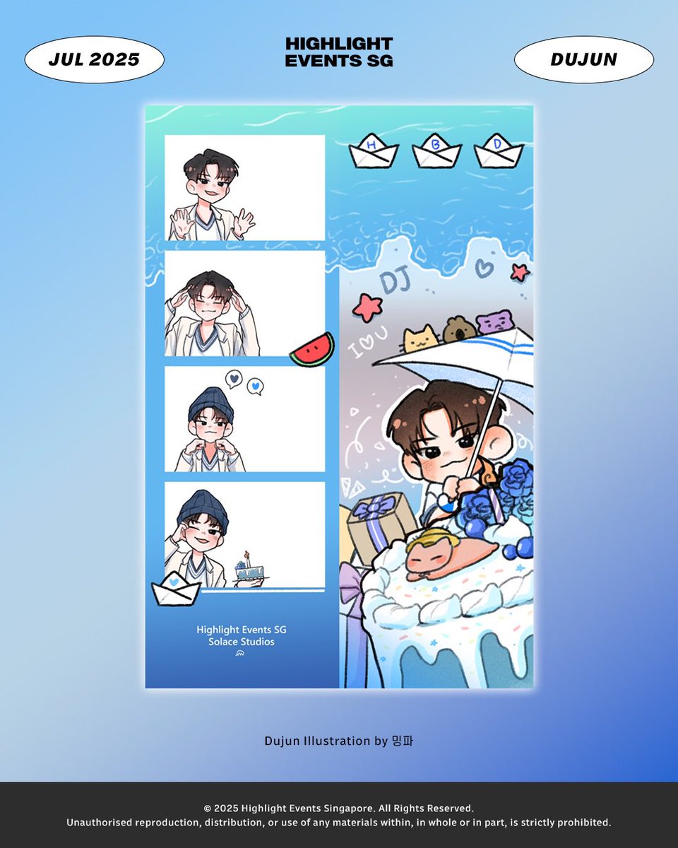 HLevents_sg's tweet photo. 💙𝑫𝑼𝑱𝑼𝑵 𝐅𝐫𝐚𝐦𝐞 𝐑𝐞𝐯𝐞𝐚𝐥💙

Join us this weekend to celebrate DUJUN’s birthday!

📍Solace Studios
🗓️ 4 Jul - 6 Jul

#HIGHLIGHT #하이라이트 
#BEAST #비스트 
#YOONDUJUN #윤두준 

DUJUN illustration by @mingp_a 🫧 https://t.co/PaGgPCN41M