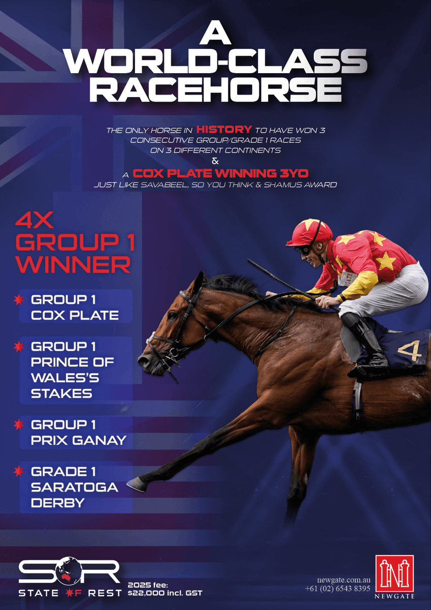 ANZ Bloodstock (@anz_news) on Twitter photo ❤️ STATE OF REST ❤️
A world-class racehorse 🥇
4x Group 1 winner 🥇
<a href="/NewgateFarm/">Newgate</a> ❤️ STATE OF REST ❤️
A world-class racehorse 🥇
4x Group 1 winner 🥇
<a href="/NewgateFarm/">Newgate</a>