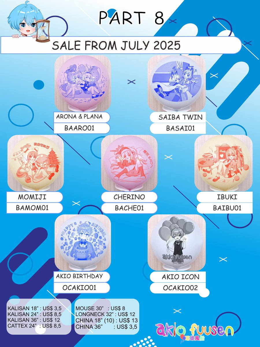 Part 8 project is now open

Retweet appreciate it, it's been a long time since the last launch 8 months ago

Booth will update soon or you can DM me
akiofuusen.booth.pm

If you wanna custom balloon print with your own design please let me know or you can give me a commission