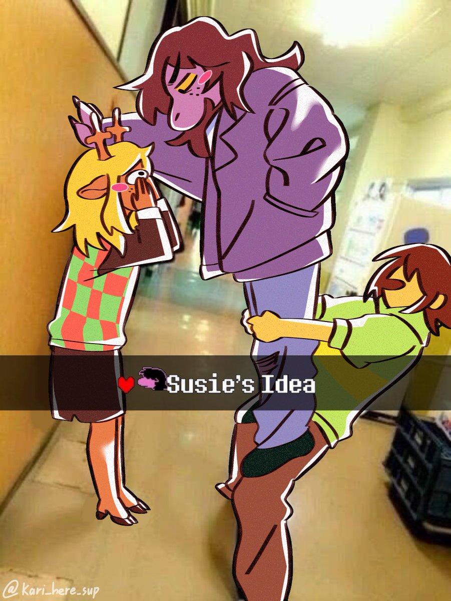 kari_here_sup's tweet photo. has anyone done this before
this is very their energy😭

#suselle #krusielle #deltarune #kris #susie #noelle https://t.co/j8ZayrmGlV