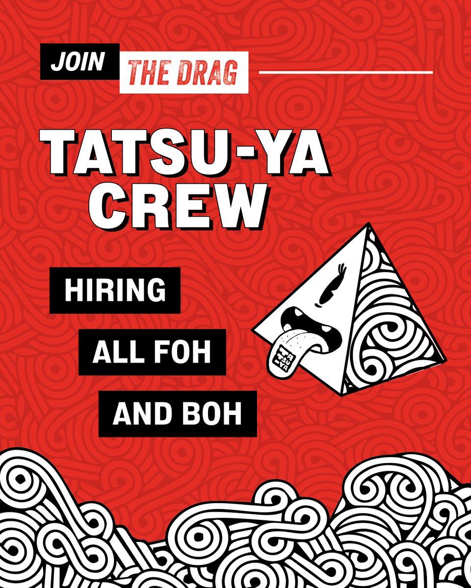 ICYMI, we’re cooking up a new location on The Drag, which means we’re looking for awesome people to join the fam! 🔗 Tap to see the jobs available and apply online: bit.ly/rty-thedrag-jo…