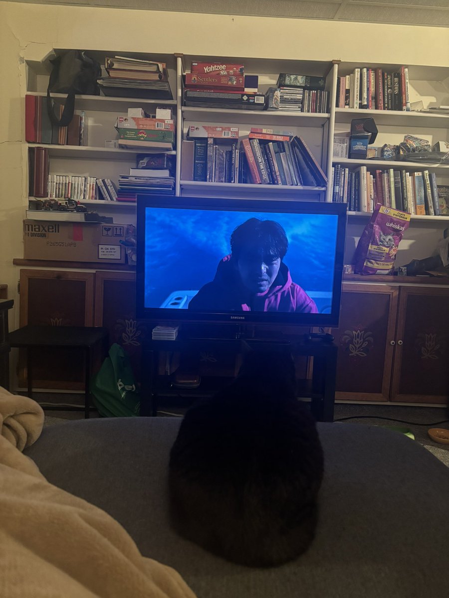 She watches TV with me every night 🥲