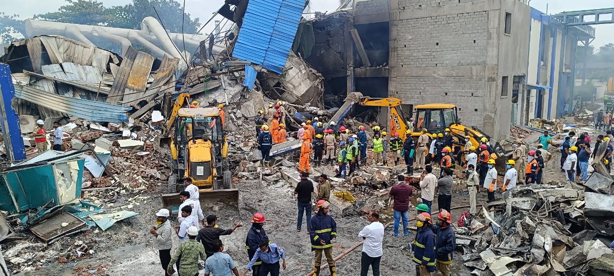 The death toll from the massive explosion at a multi-storey chemical plant in Telangana's Medak district climbed to 35 by Tuesday morning, with several workers injured and many still unaccounted for.

Rescue operations are ongoing, and officials fear the toll may rise further as