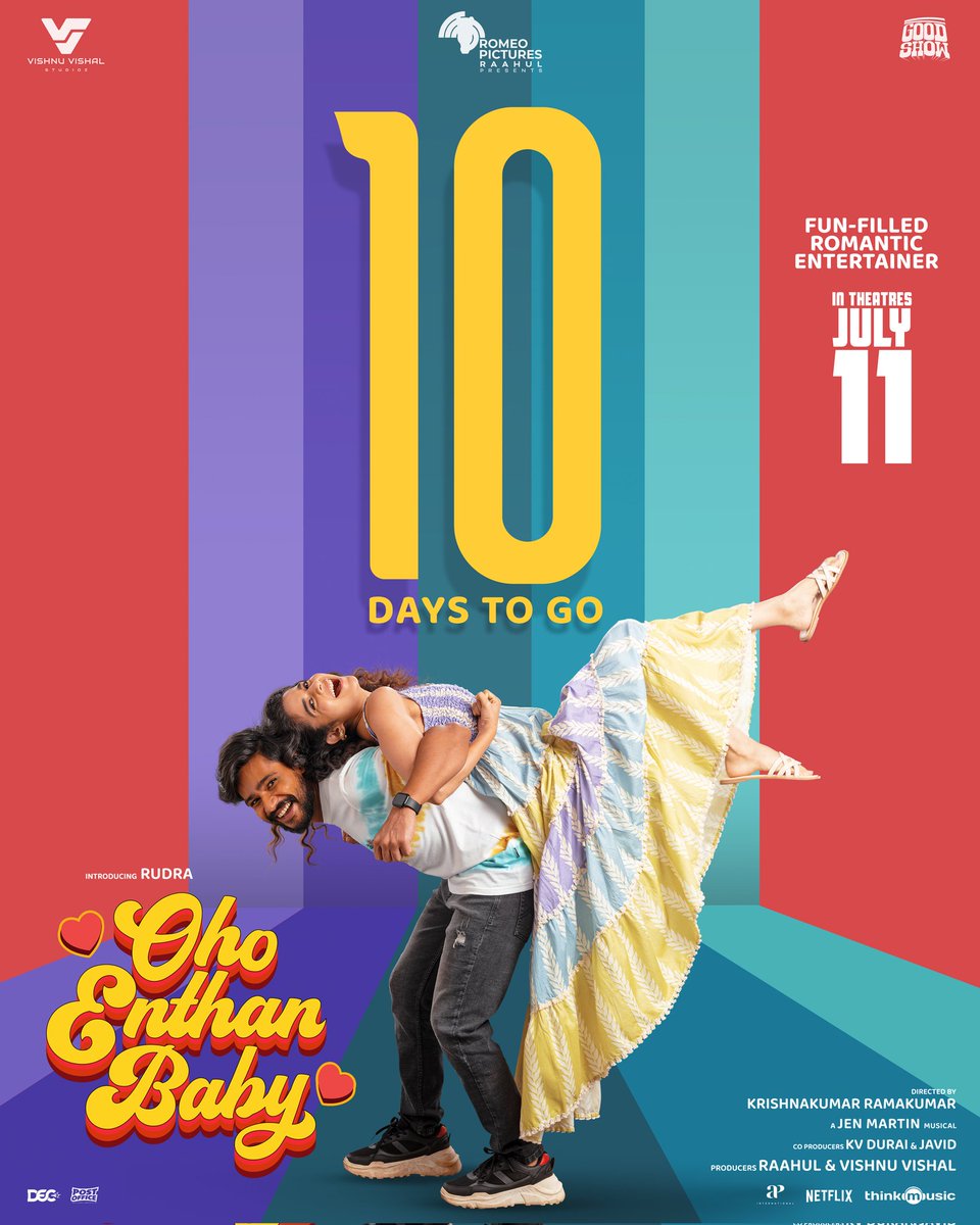 Rudra (@theactorrudra) on Twitter photo Love, laughter & a little bit of chaos in just 10 days ❤️
#OhoEnthanBaby is all set to take over theatres from July 11th!
Watch The Trailer ▶️ youtu.be/F2_5Pv15THk?si…
A @jenmartinmusic Musical.
#OEB
#OEBfromJuly11
Directed by <a href="/Krishnakum25249/">Krishnakumar Ramakumar</a>.
Produced by - <a href="/VVStudioz/">Vishnu Vishal Studioz</a> Love, laughter & a little bit of chaos in just 10 days ❤️
#OhoEnthanBaby is all set to take over theatres from July 11th!
Watch The Trailer ▶️ youtu.be/F2_5Pv15THk?si…
A @jenmartinmusic Musical.
#OEB
#OEBfromJuly11
Directed by <a href="/Krishnakum25249/">Krishnakumar Ramakumar</a>.
Produced by - <a href="/VVStudioz/">Vishnu Vishal Studioz</a>