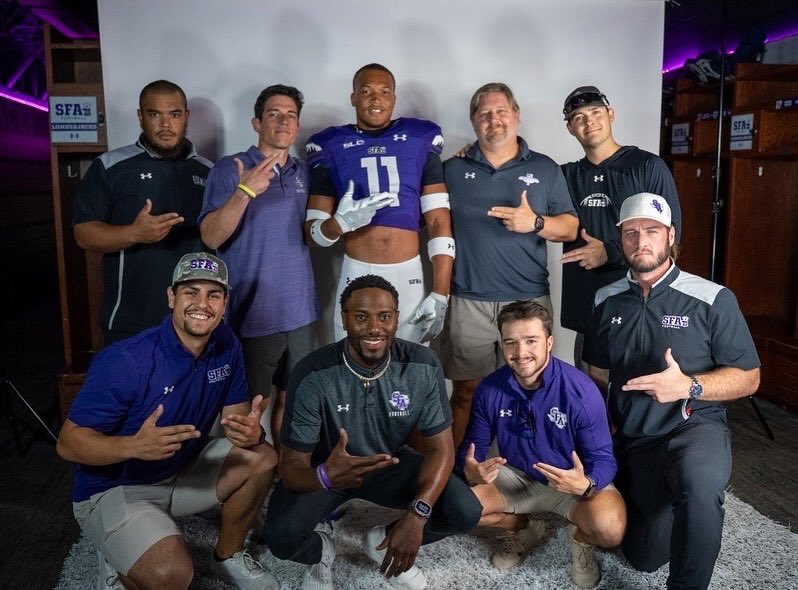 I_am_devyn's tweet image. Had a Great Visit to @SFA_Football , appreciate the Hospitality @CoachNEUP @CoachWhitt_ @DLcoachbeck #Axeem 💜🤍